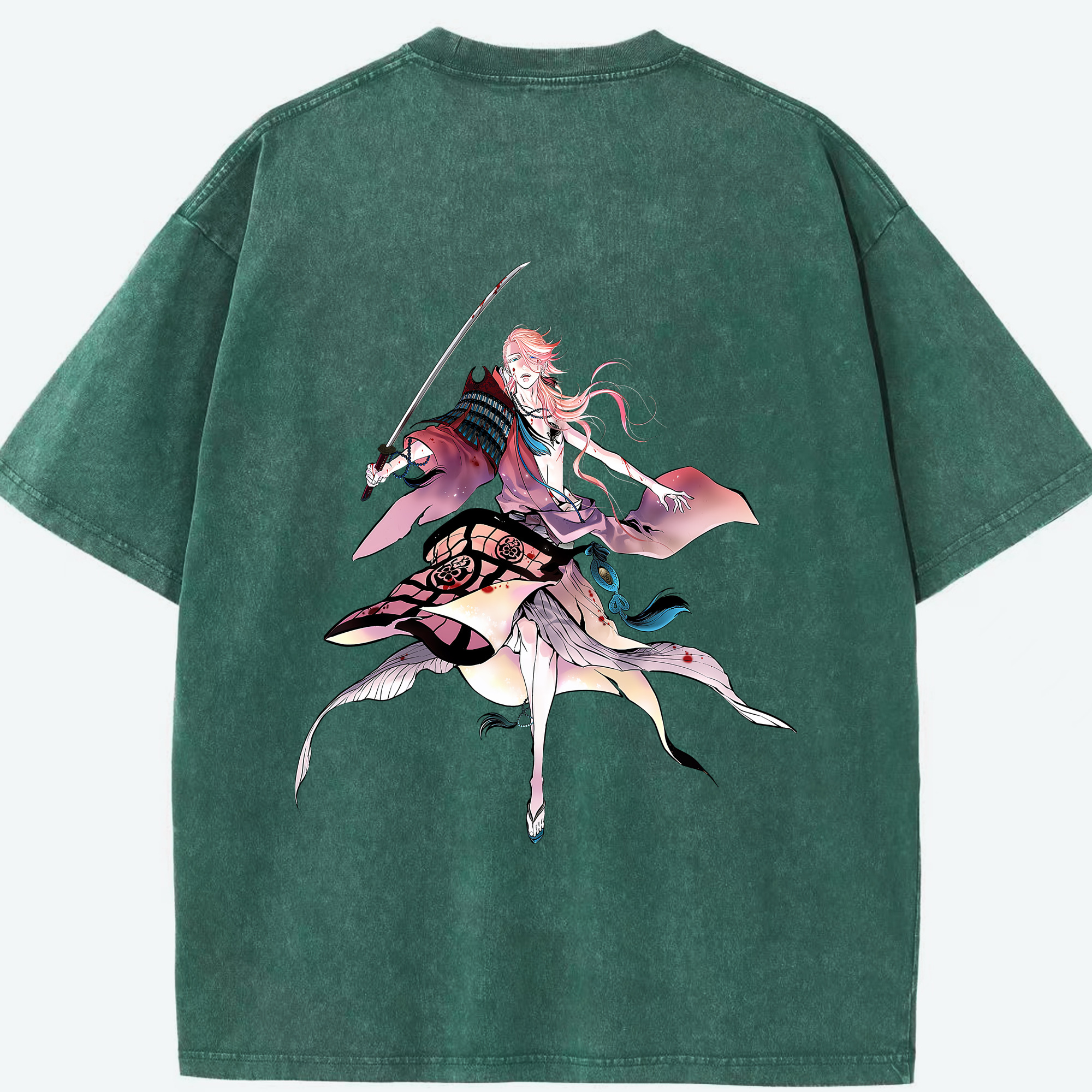 （画像用） 刀剣乱舞 Touken Ranbu 綿100% ヴィンテージ風 半袖Tシャツ（背面プリント）